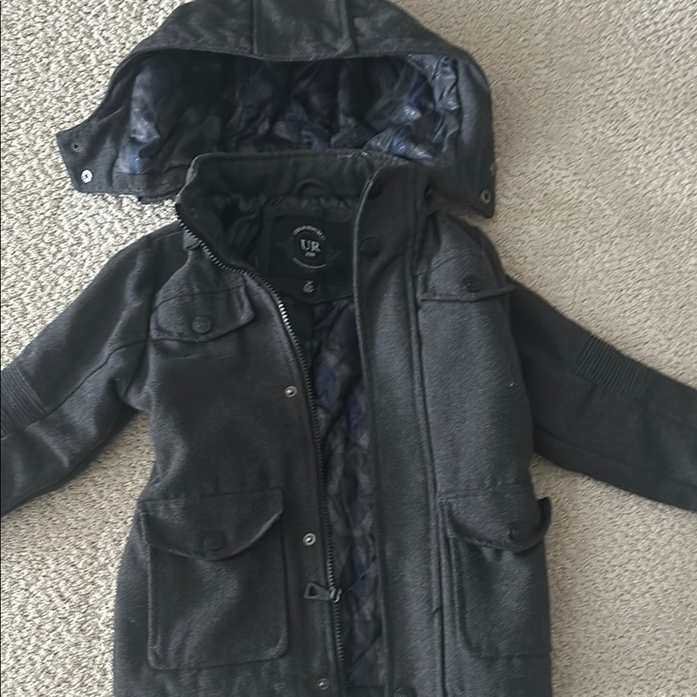 Black Kids Jacket with Hood